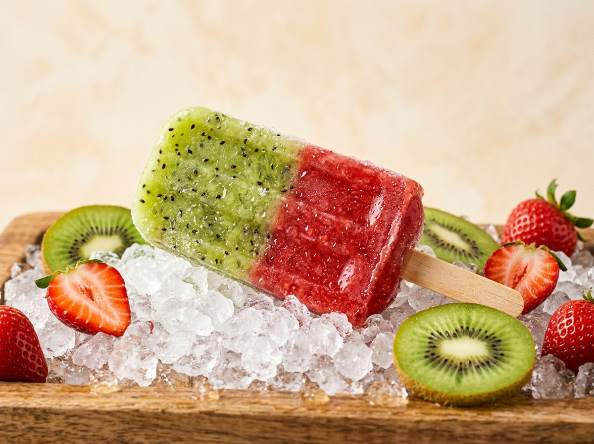 Kiwi Strawberry Dual Layer Real Fruit Popsicle