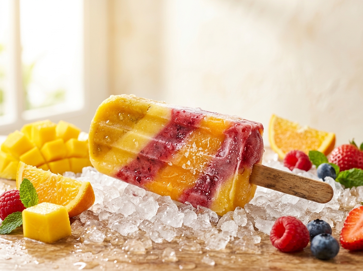 Tropical Twist Swirled Real Fruit Popsicle